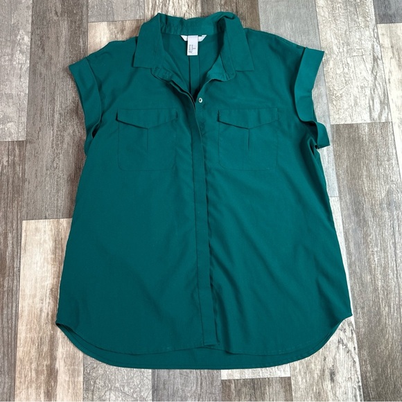 H&M Women’s Blouse, Green, Size 12 - Picture 1 of 9